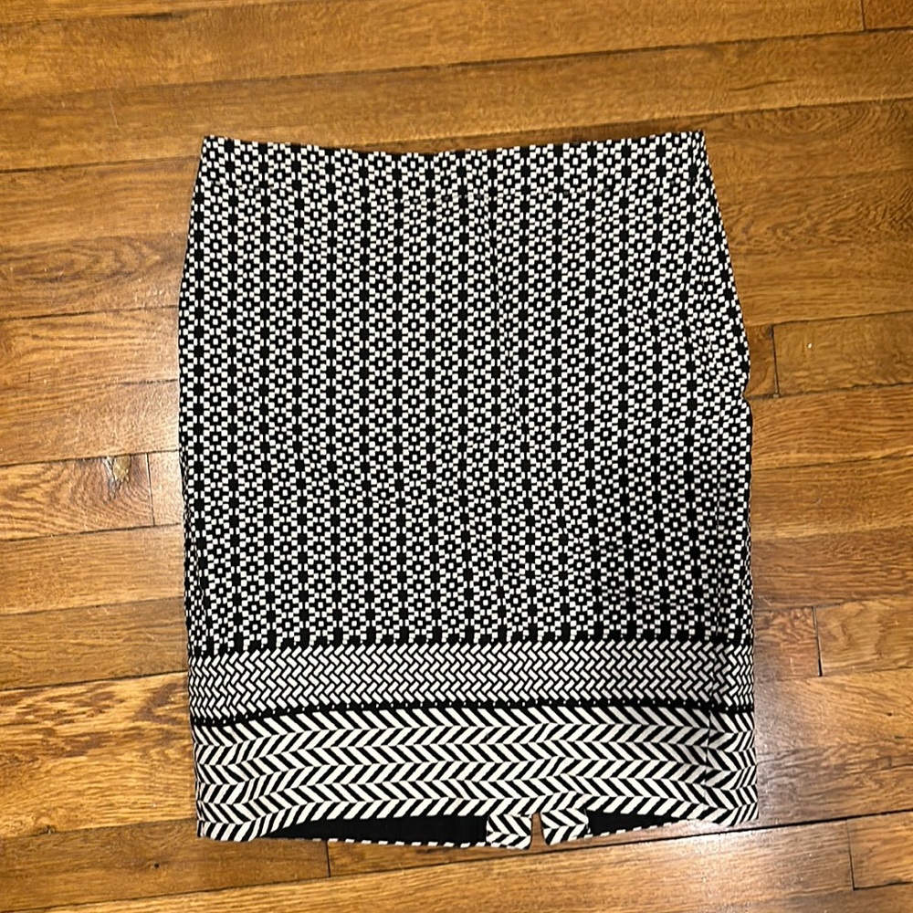 J Crew Black and White Pencil Skirt